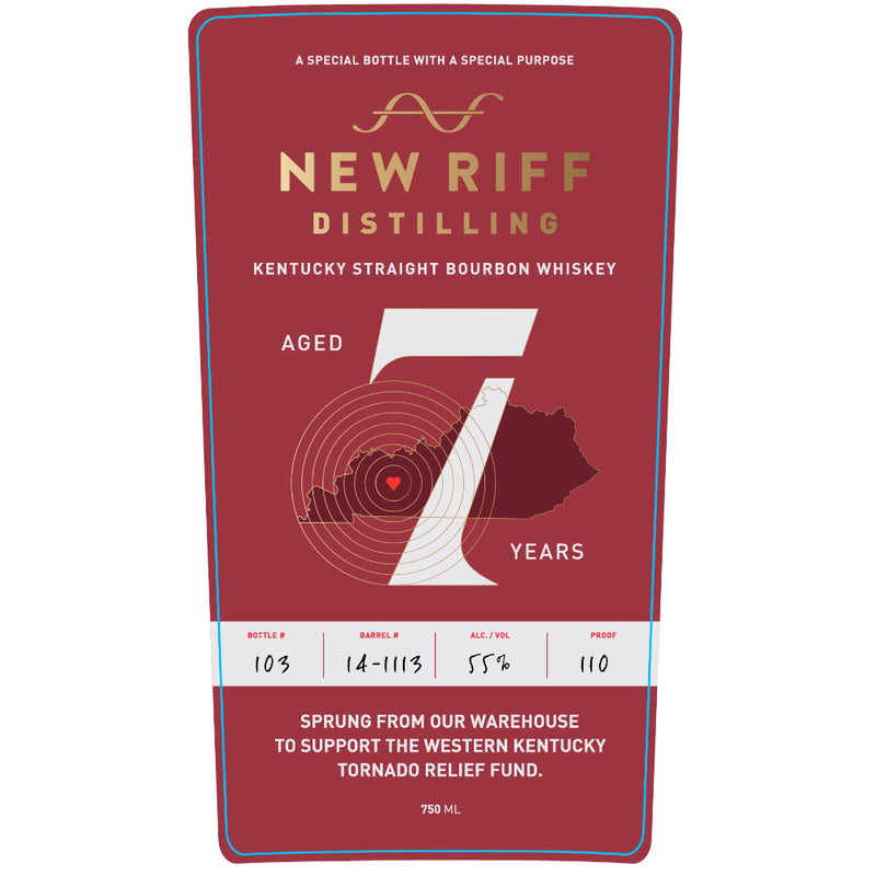 New Riff 7 Year Old Tornado Relief Bourbon