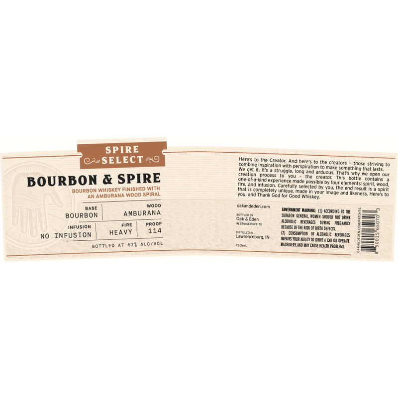 Oak & Eden Bourbon & Spire Bourbon Amburana Wood Spiral Finished