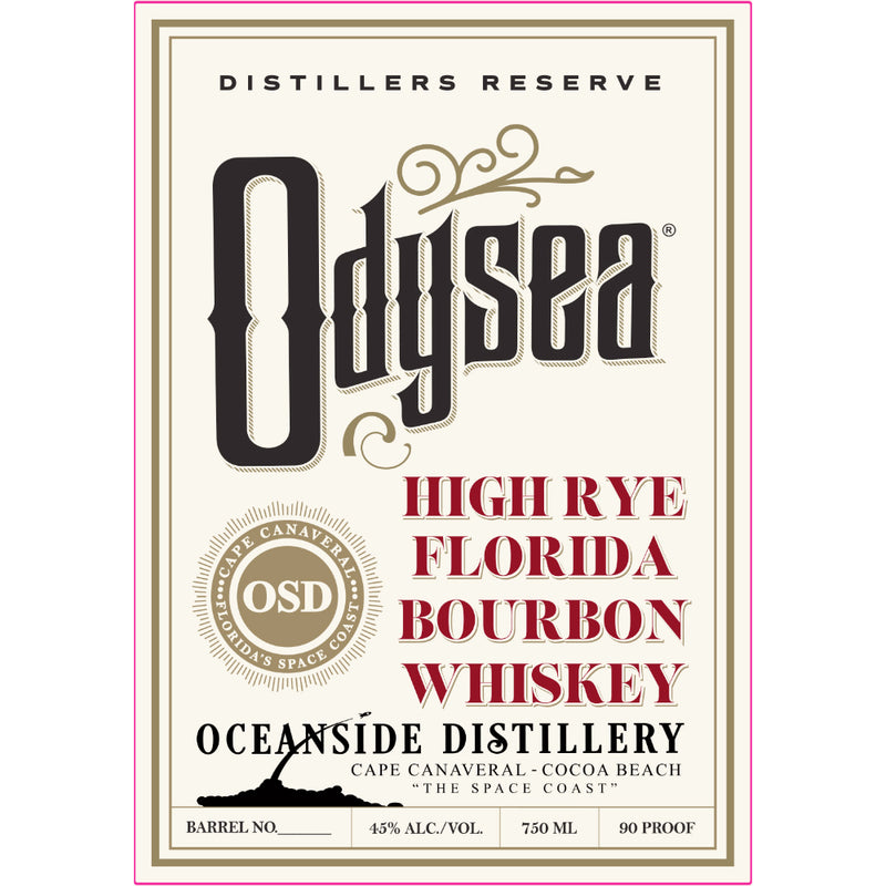 Oceanside Distillery Odysea High Rye Flordia Bourbon