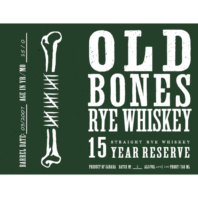 Old Bones 15 Year Reserve Rye Whiskey