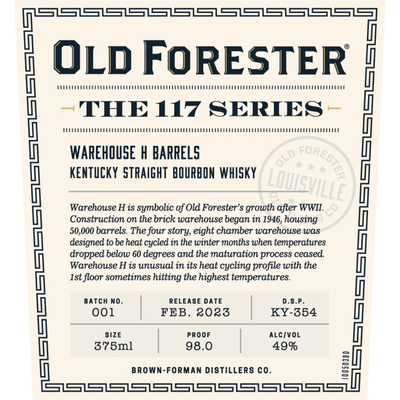 Old Forester 117 Series Warehouse H Kentucky Straight Bourbon