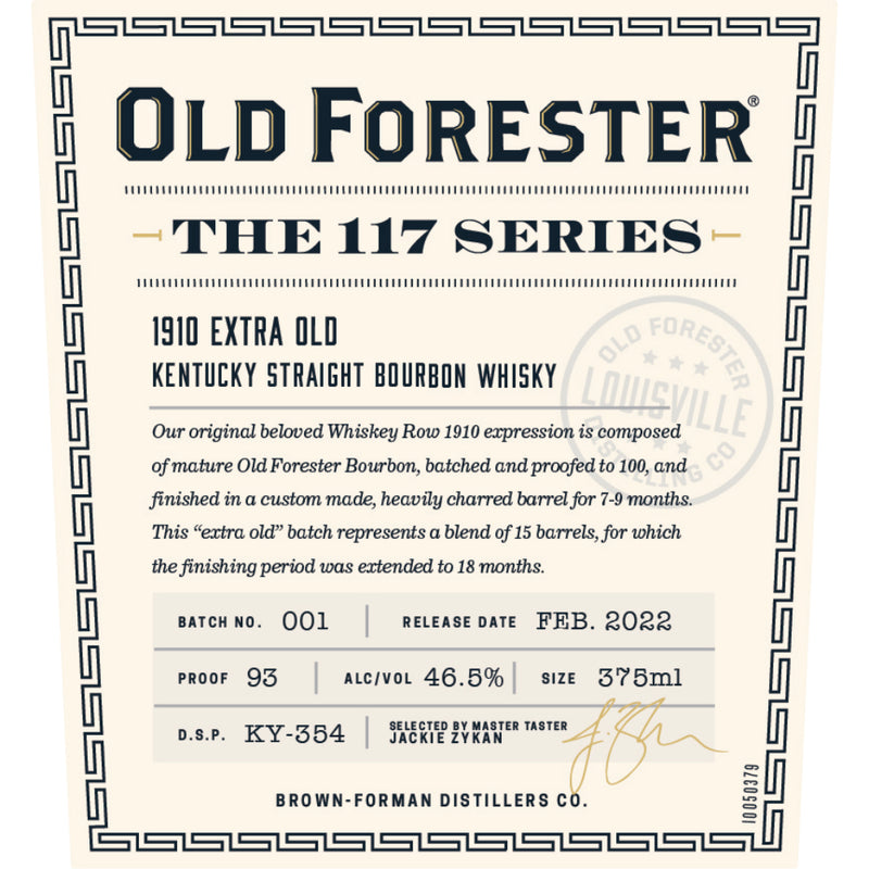 Old Forester The 117 Series 1910 Extra Old