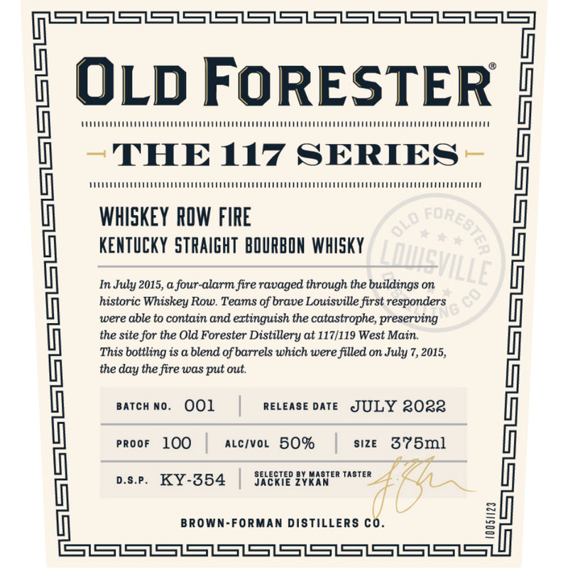 Old Forester The 117 Series Whiskey Row Fire Bourbon