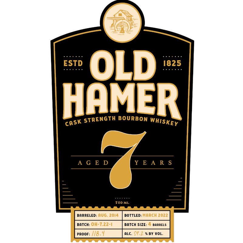 Old Hamer 7 Year Old Cask Strength Straight Bourbon