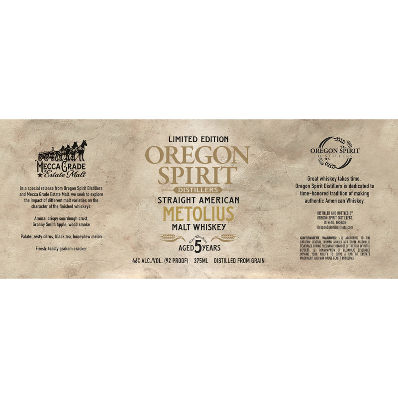Oregon Spirit Distillers Metolius Straight Malt Whiskey