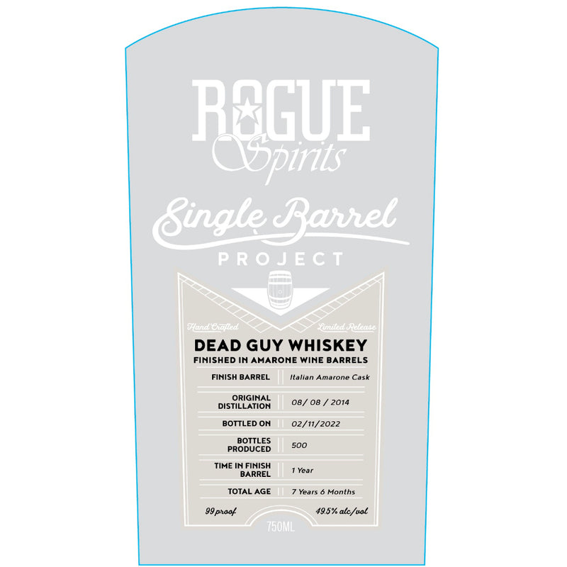 Rogue Single Barrel Project Dead Guy Whiskey Finished In Amarone Wine Barrels