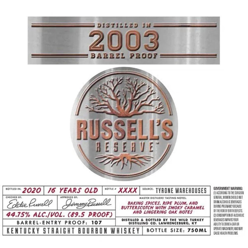 Russell’s Reserve 2003 Barrel Proof Bourbon