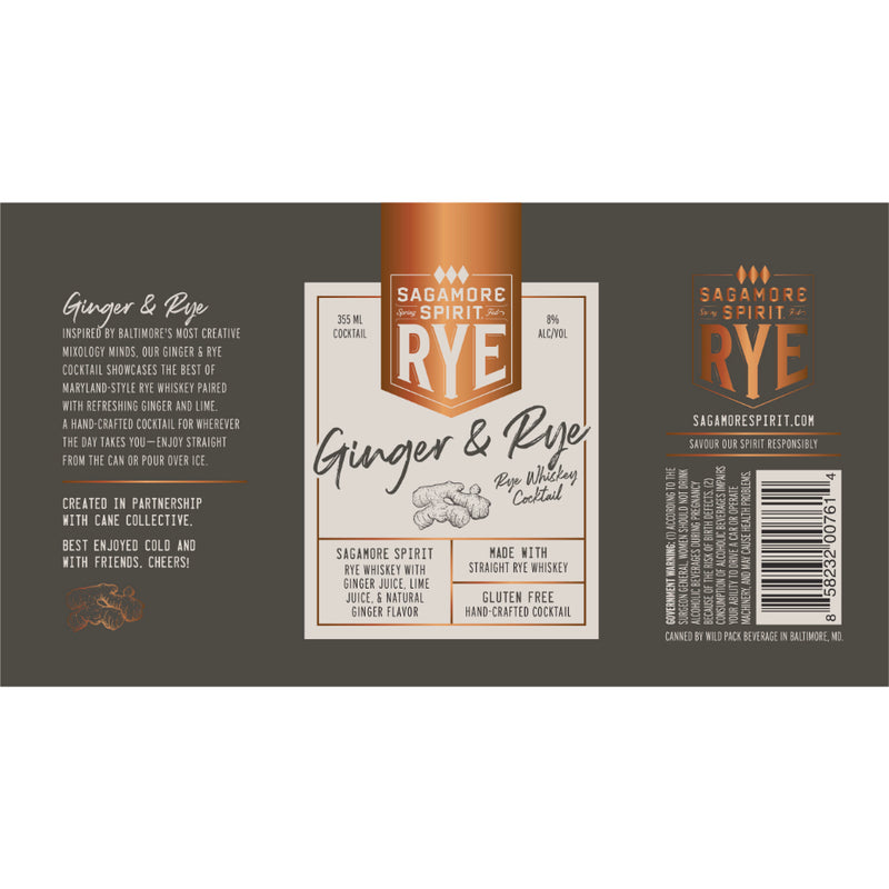 Sagamore Spirit Ginger & Rye Canned Cocktail 4PK