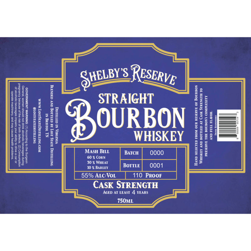 Shelby’s Reserve Cask Strength Straight Bourbon
