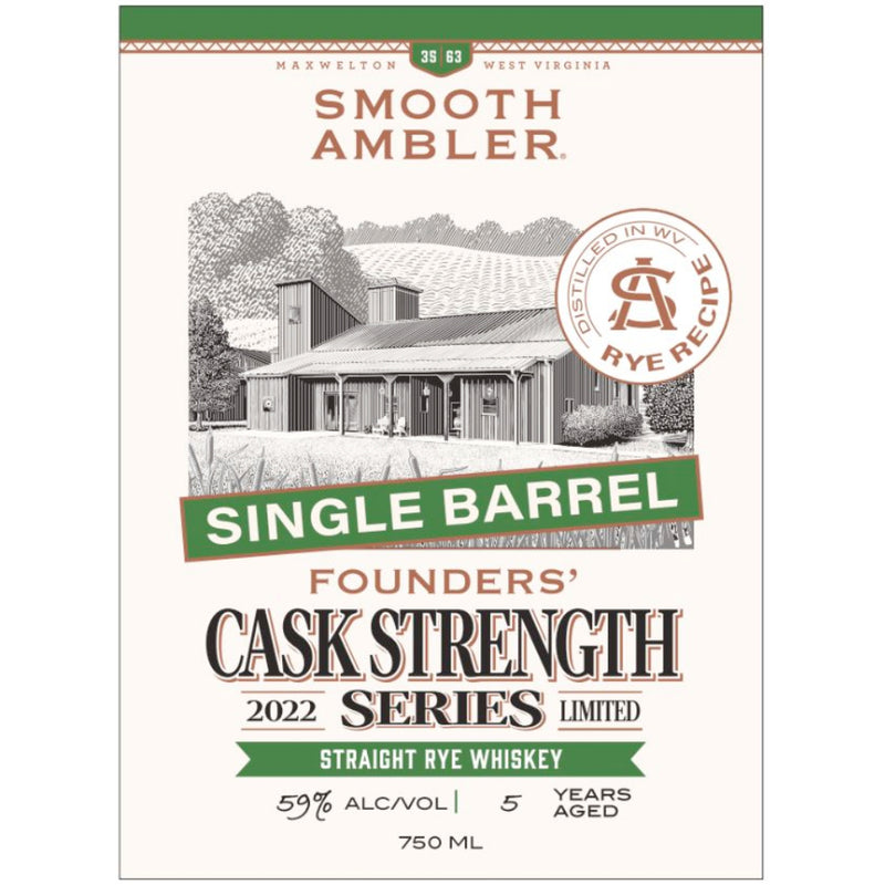Smooth Ambler Single Barrel Founder’s Cask Strength Series Rye 2022