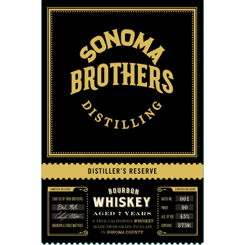 Sonoma Brothers Distilling 7 Year Old Distillers Reserve Bourbon