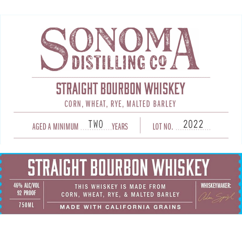 Sonoma Distilling Straight Bourbon Whiskey