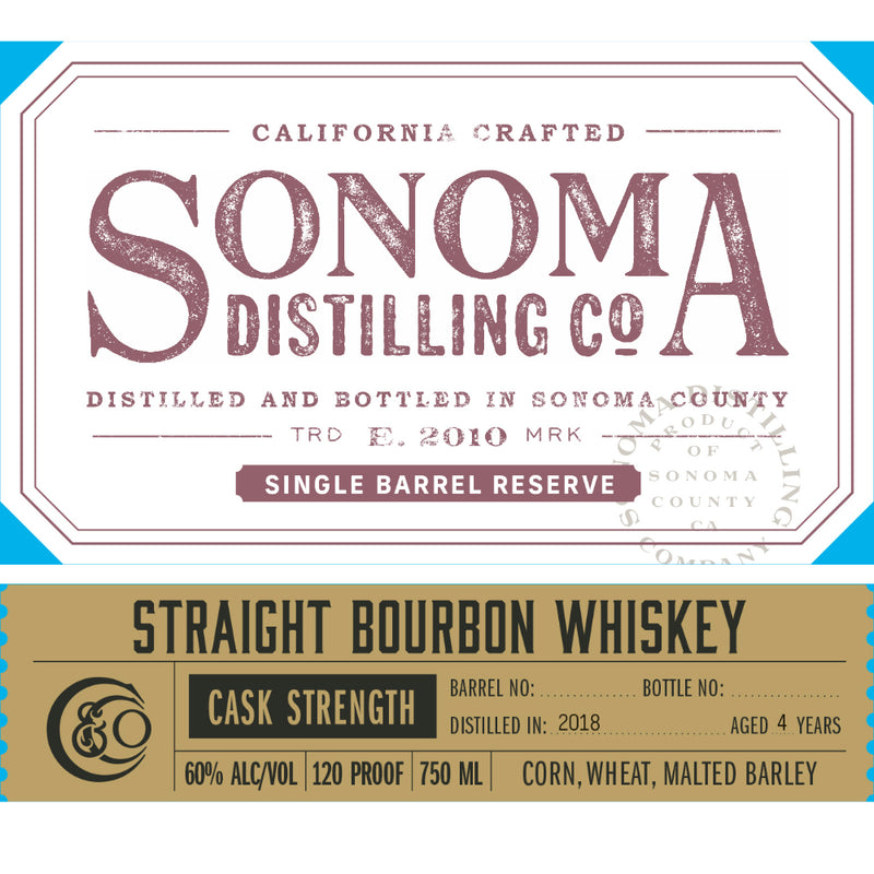 Sonoma Single Barrel Reserve Cask Strength Straight Bourbon