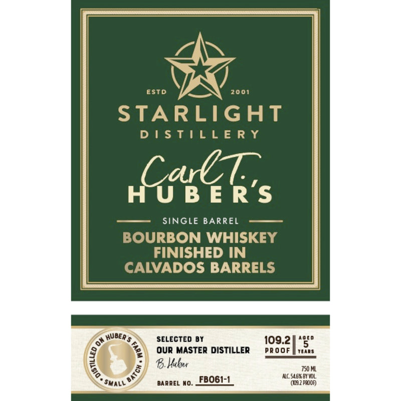 Starlight 5 Year Old Carl T. Huber Bourbon Finished in Calvados Barrels