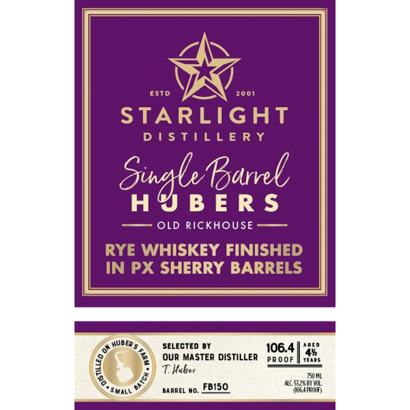Starlight Old Rickhouse Rye Finished In PX Sherry Barrels