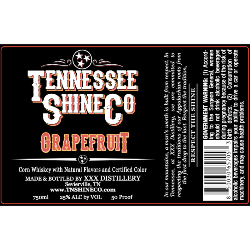 Tennessee Shine Co Grapefruit Whiskey