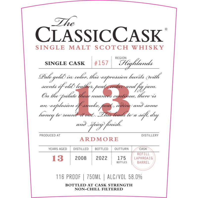 The Classic Cask 13 Year Old Ardmore 2008