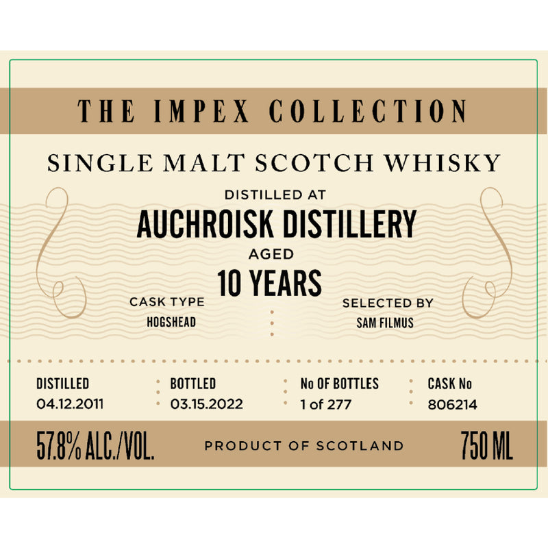 The ImpEx Collection Auchroisk Distillery 10 Year Old