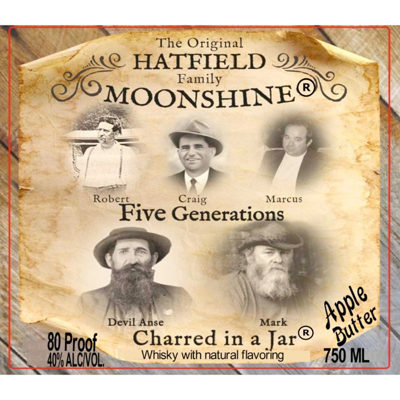 The Original Hatfield Family Moonshine Charred in a Jar Apple Butter