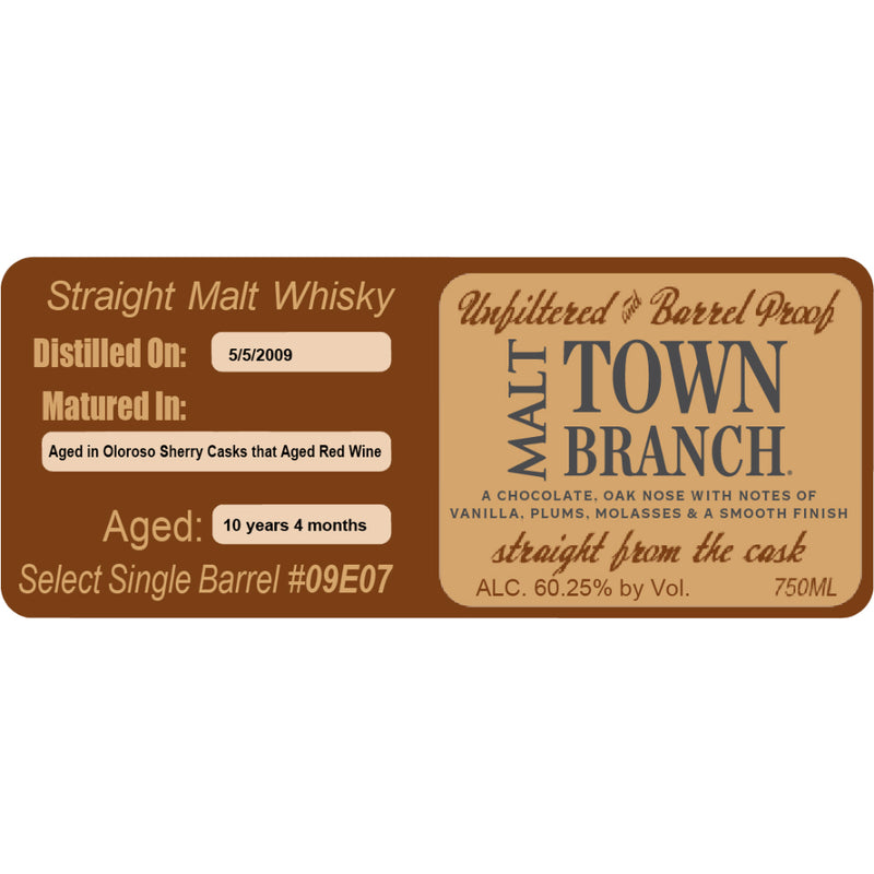 Town Branch Straight Malt Whiskey Oloroso Sherry Cask Aged