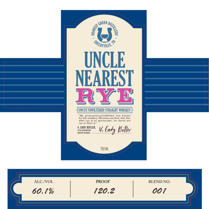 Uncle Nearest Uncut/Unfiltered Straight Rye