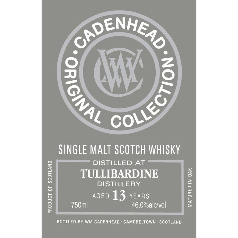 WM Cadenhead Original Collection 13 Year Old Tullibardine Distillery