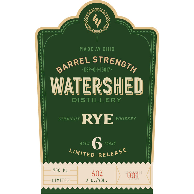 Watershed 6 Year Old Barrel Strength Rye