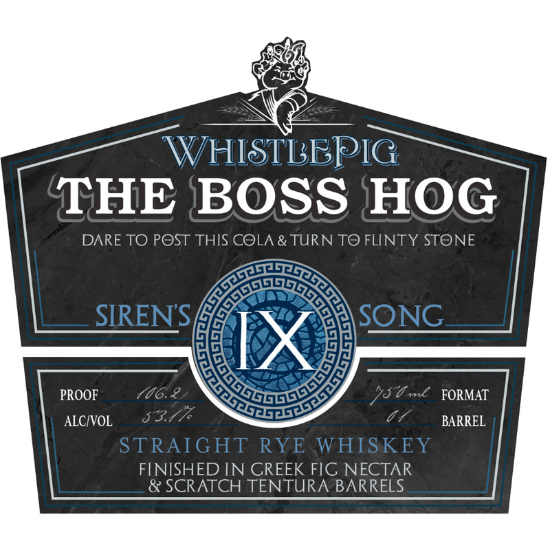 WhistlePig The Boss Hog IX Sirens Song Straight Rye Whiskey