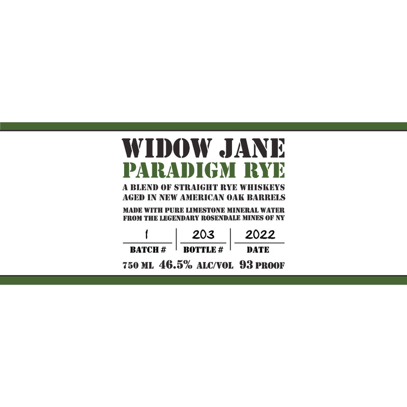 Widow Jane Paradigm Rye