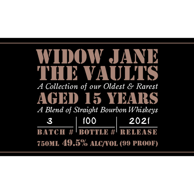 Widow Jane The Vaults 15 Year Old 2021 Release