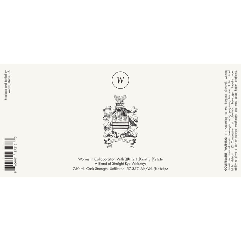 Wolves Whiskey X Willet Distillery The Rye Project Volume Two