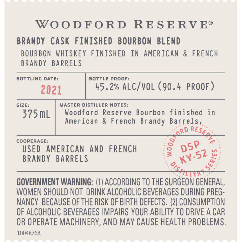 Woodford Reserve Brandy Cask Finished Bourbon
