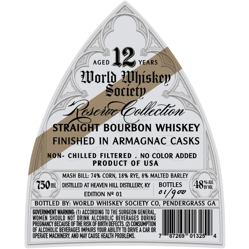 World Whiskey Society Reserve Collection 12 Year Bourbon Finished in Armagnac Casks