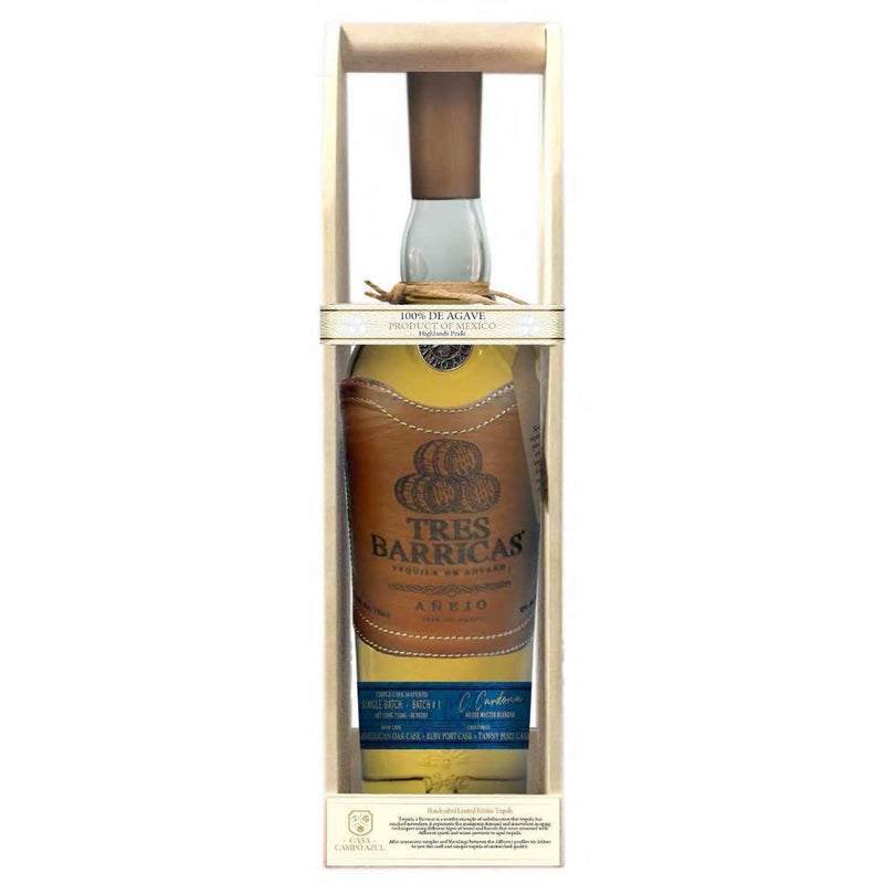 Buy Tres Barricas 100% Agave Anejo Tequila online from the best online liquor store in the USA.