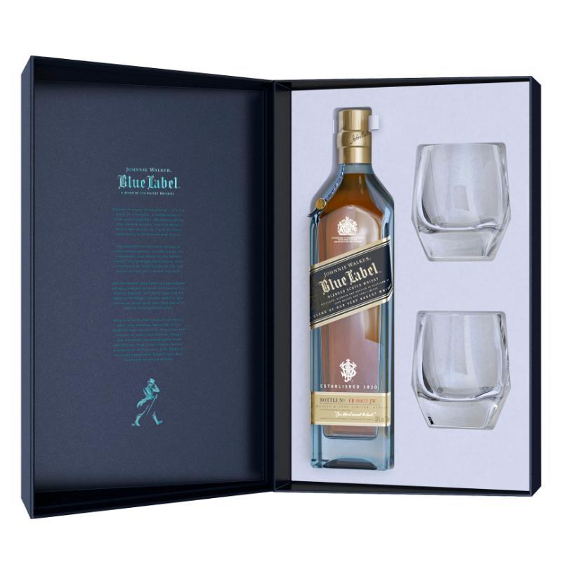 Buy Johnnie Walker Blue Label Limited Edition Design Gift Set With Crystal Glasses online from the best online liquor store in the USA.